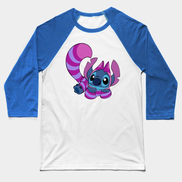 Halloween Time - Stitch Cheshire Baseball T-Shirt by jzanderk